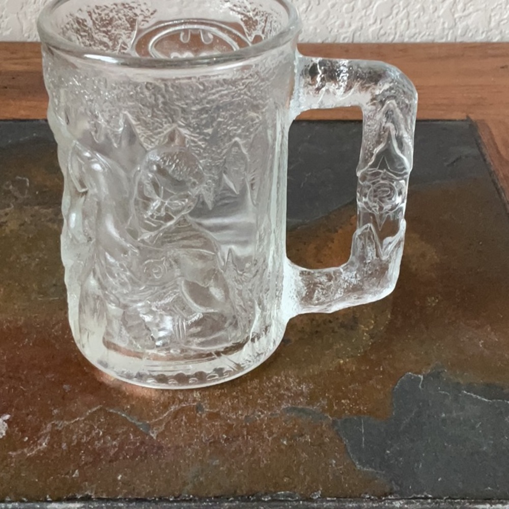 Mug McDonalds BATMAN FOREVER 1995 Clear Glass